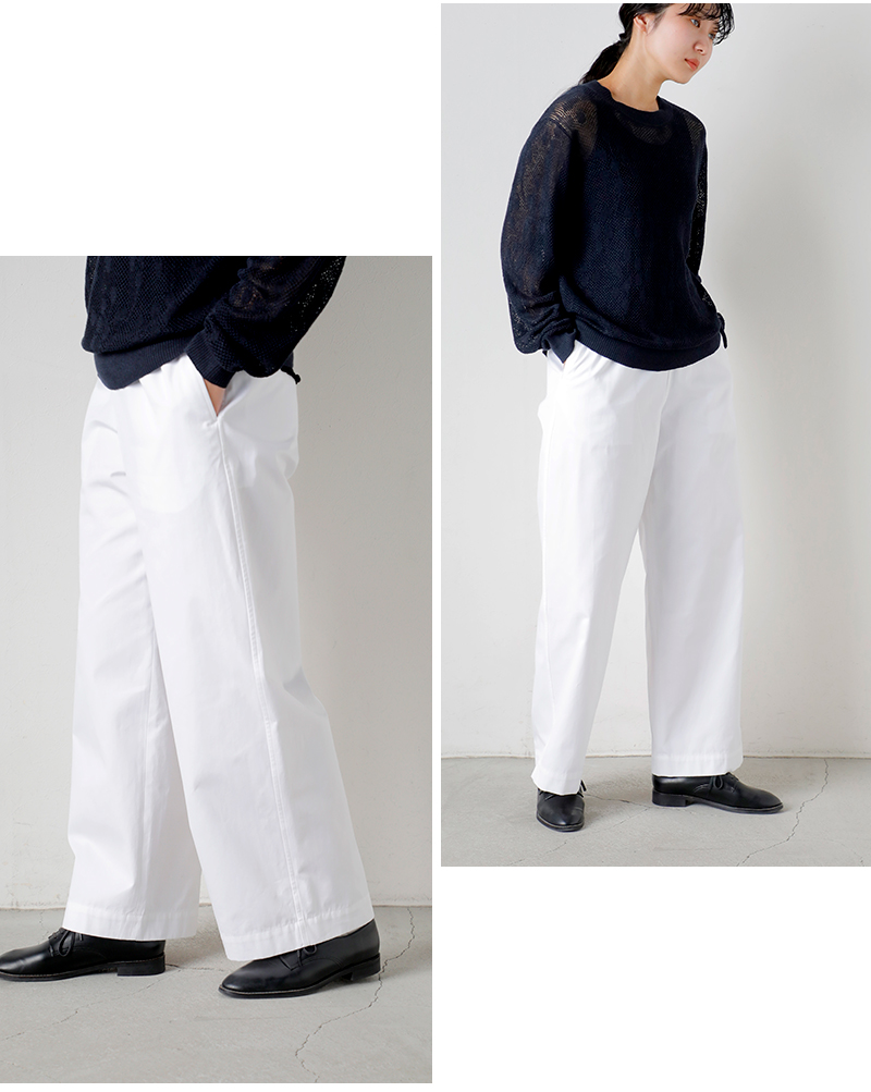 LOEFF(ロエフ)コットンギャバワイドテーパードトラウザーパンツ8814-2-000008