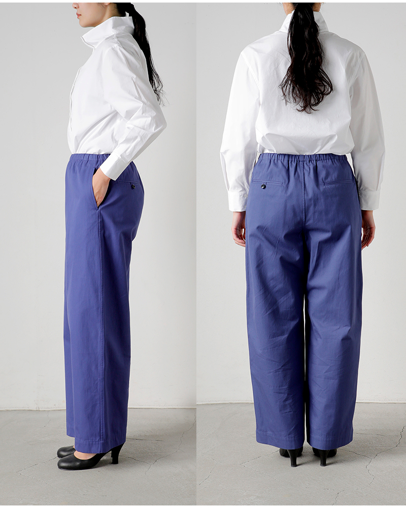 LOEFF(ロエフ)コットンギャバワイドテーパードトラウザーパンツ8814-2-000008