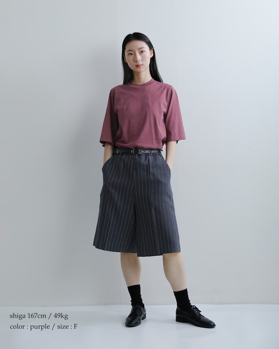 LOEFFスビンコットン天竺 5分袖 クルーネック Tシャツ 8817-6-000002