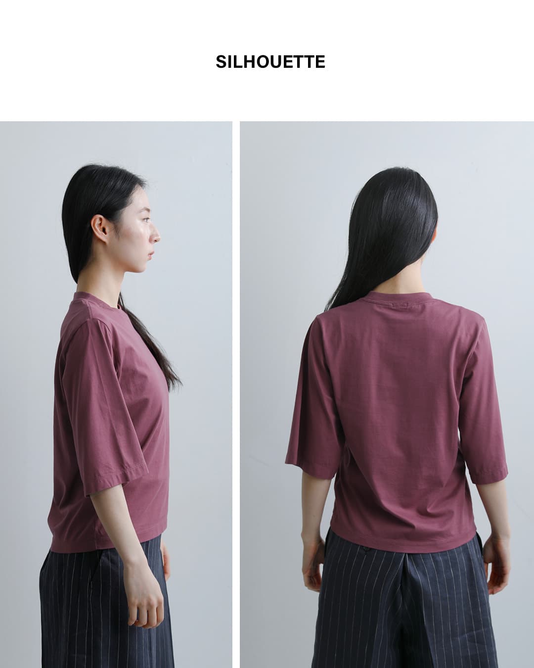 LOEFFスビンコットン天竺 5分袖 クルーネック Tシャツ 8817-6-000002