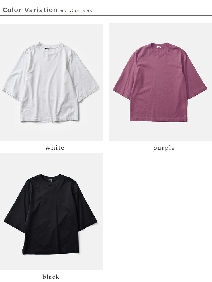 LOEFFスビンコットン天竺 5分袖 クルーネック Tシャツ 8817-6-000002