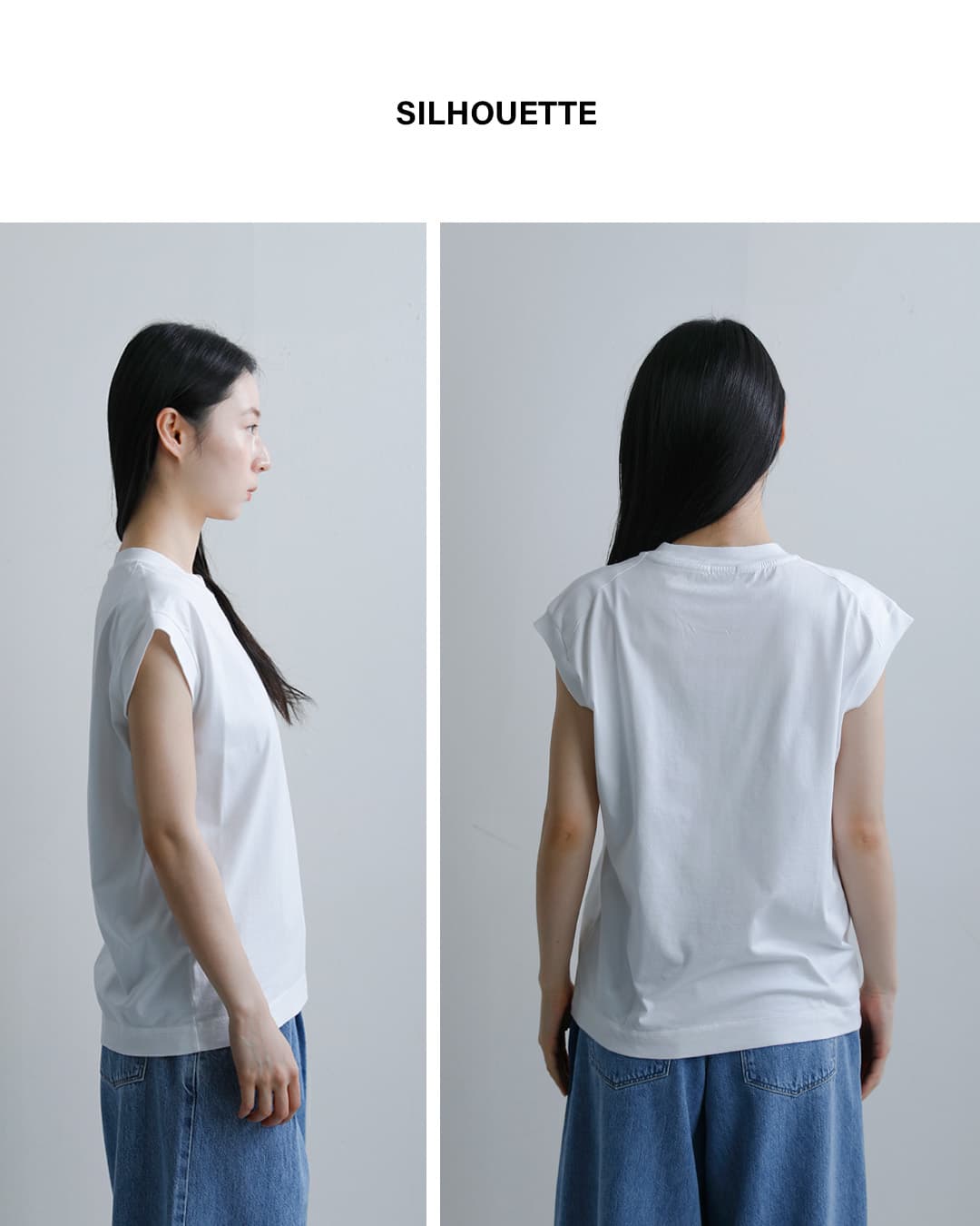 LOEFFスビンコットン天竺 ノースリーブ クルーネック Tシャツ 8817-6-000003