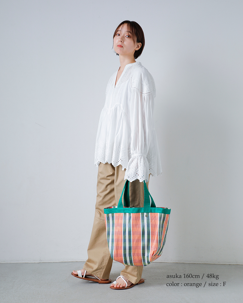 Pasand by ne Quittez pas(パサンド バイ ヌキテパ)マルチストライプメッシュポーチ付きトートバッグ“MultiStripeMeshToteBagWithPouch”882061pb1