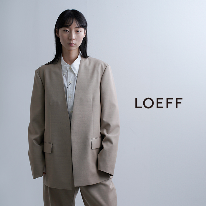 LOEFF(ロエフ)高密度ウールギャバノーカラージャケット8822-2-000003