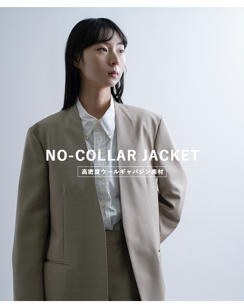 LOEFF(ロエフ)高密度ウールギャバノーカラージャケット8822-2-000003