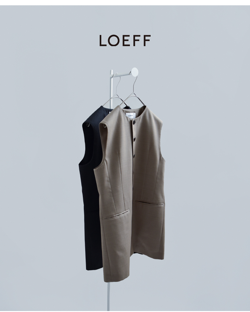 LOEFF(ロエフ)高密度ウールギャバシェイプベスト8825-2-000002