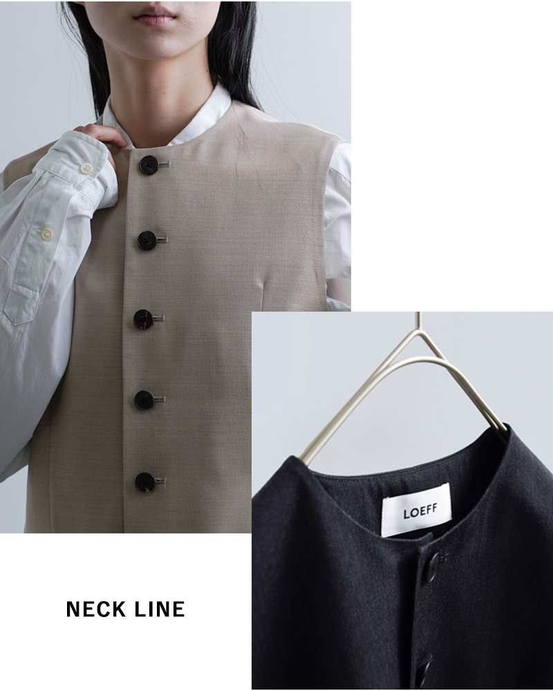 LOEFF(ロエフ)高密度ウールギャバシェイプベスト8825-2-000002