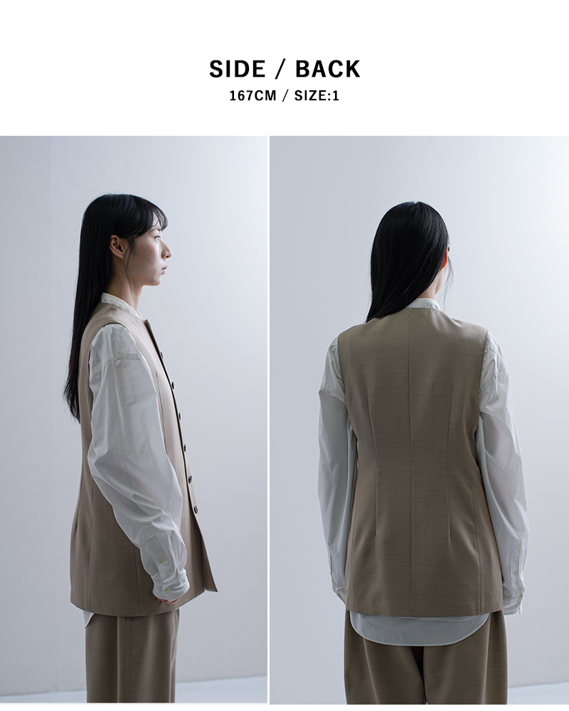 LOEFF(ロエフ)高密度ウールギャバシェイプベスト8825-2-000002