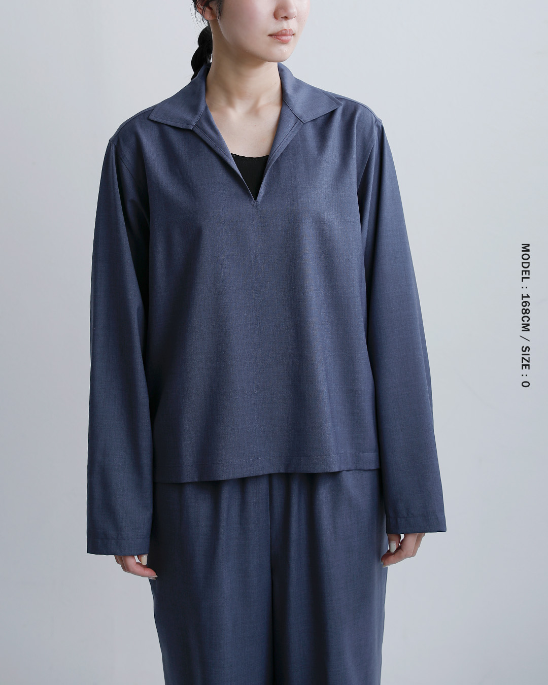 LOEFF(ロエフ)ウールトロ スキッパーシャツ 8881-2-000004