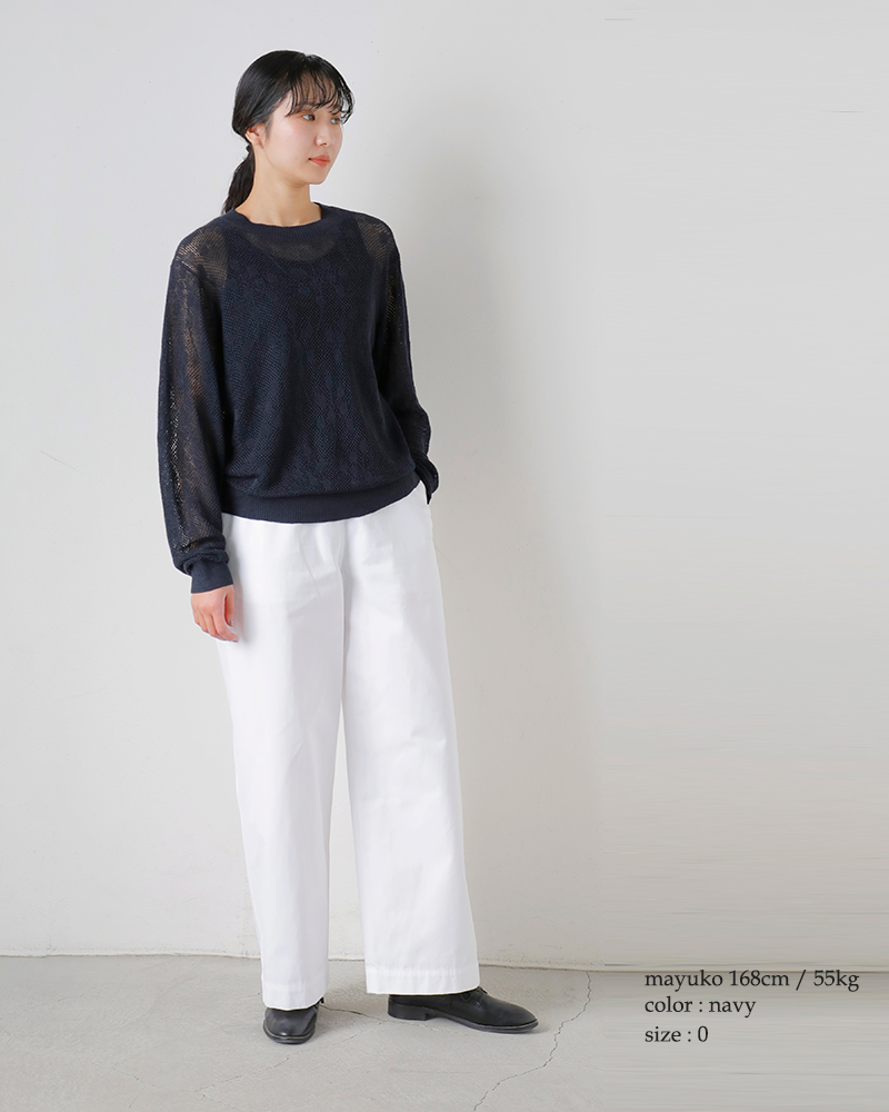 LOEFF(ロエフ)リネンヤーンメッシュサマーニットプルオーバー8883-1-000008