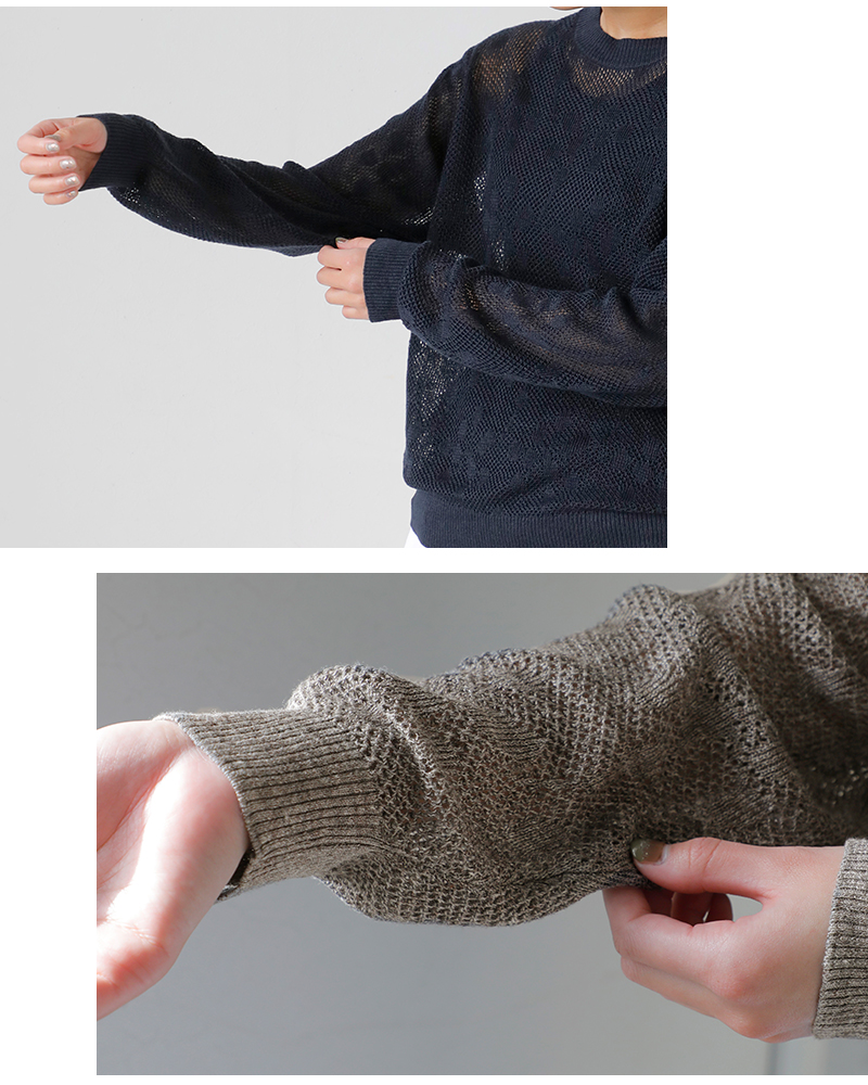 LOEFF(ロエフ)リネンヤーンメッシュサマーニットプルオーバー8883-1-000008