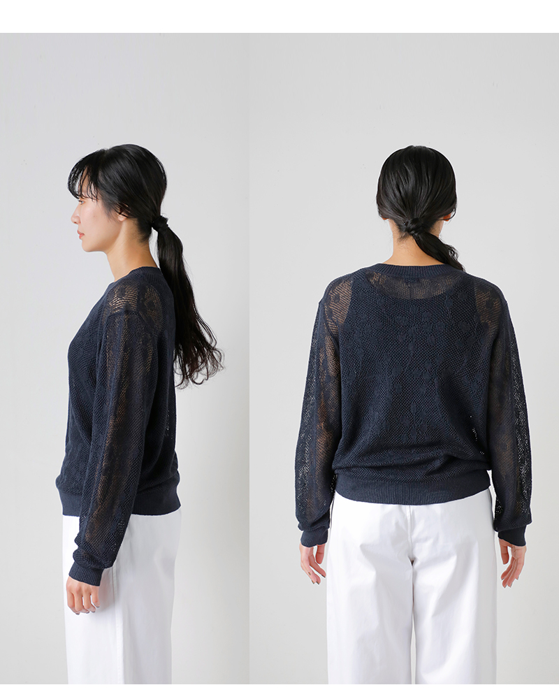 LOEFF(ロエフ)リネンヤーンメッシュサマーニットプルオーバー8883-1-000008