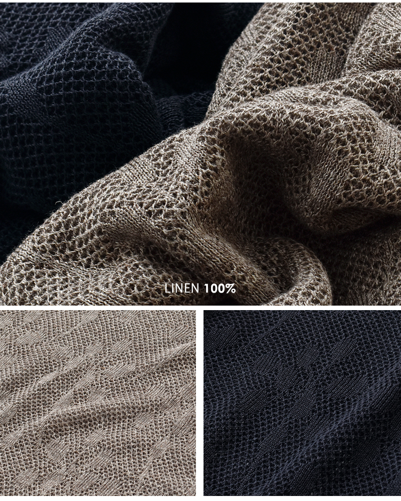 LOEFF(ロエフ)リネンヤーンメッシュサマーニットプルオーバー8883-1-000008