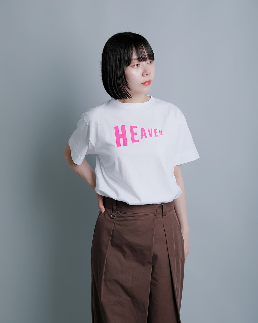 NECESSARY or UNNECESSARYコットン プリント 半袖 Tシャツ “HEAVEN-T” 90012329