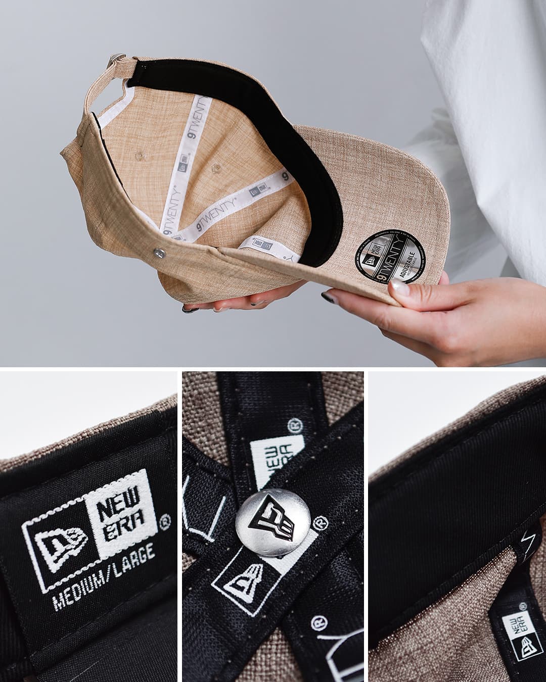 NEW ERA9TWENTY 接触冷感 Reflaxキャンバス メタルピン ロングバイザー キャップ 920lv-reflax