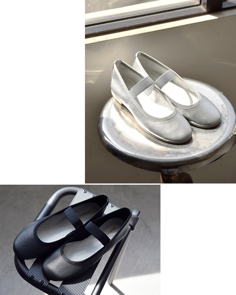 ATELIER 4.5(アトリエ4.5)シュリンクレザーワンストラップバレエシューズa-037