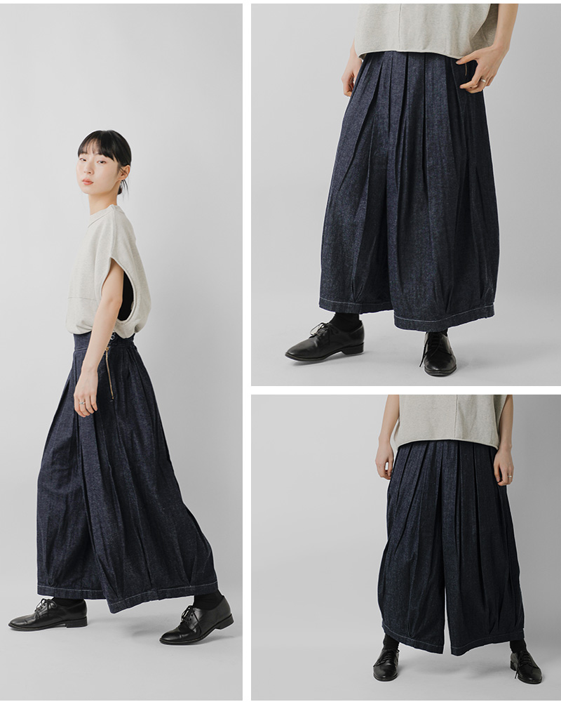 HARVESTY ハーベスティ デニム サーカス キュロットパンツ a22602