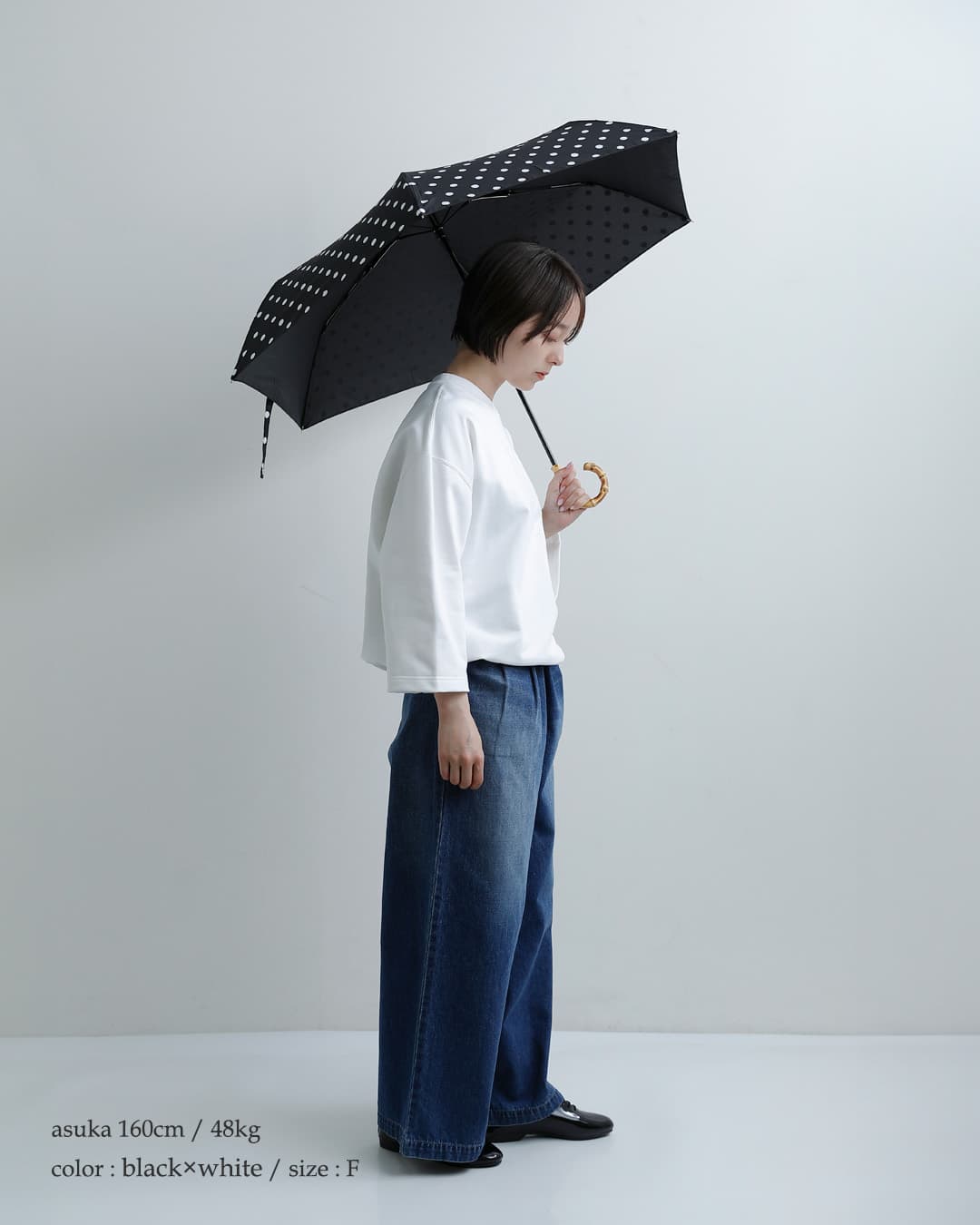 Traditional Weatherwearミニ バンブーハンドル 撥水 UVカット加工 晴雨兼用 折り畳み傘 “FOLDING BAMBOO MINI” a261slggo0259bu