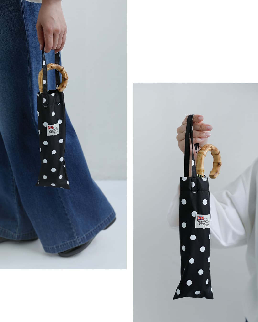 Traditional Weatherwearミニ バンブーハンドル 撥水 UVカット加工 晴雨兼用 折り畳み傘 “FOLDING BAMBOO MINI” a261slggo0259bu