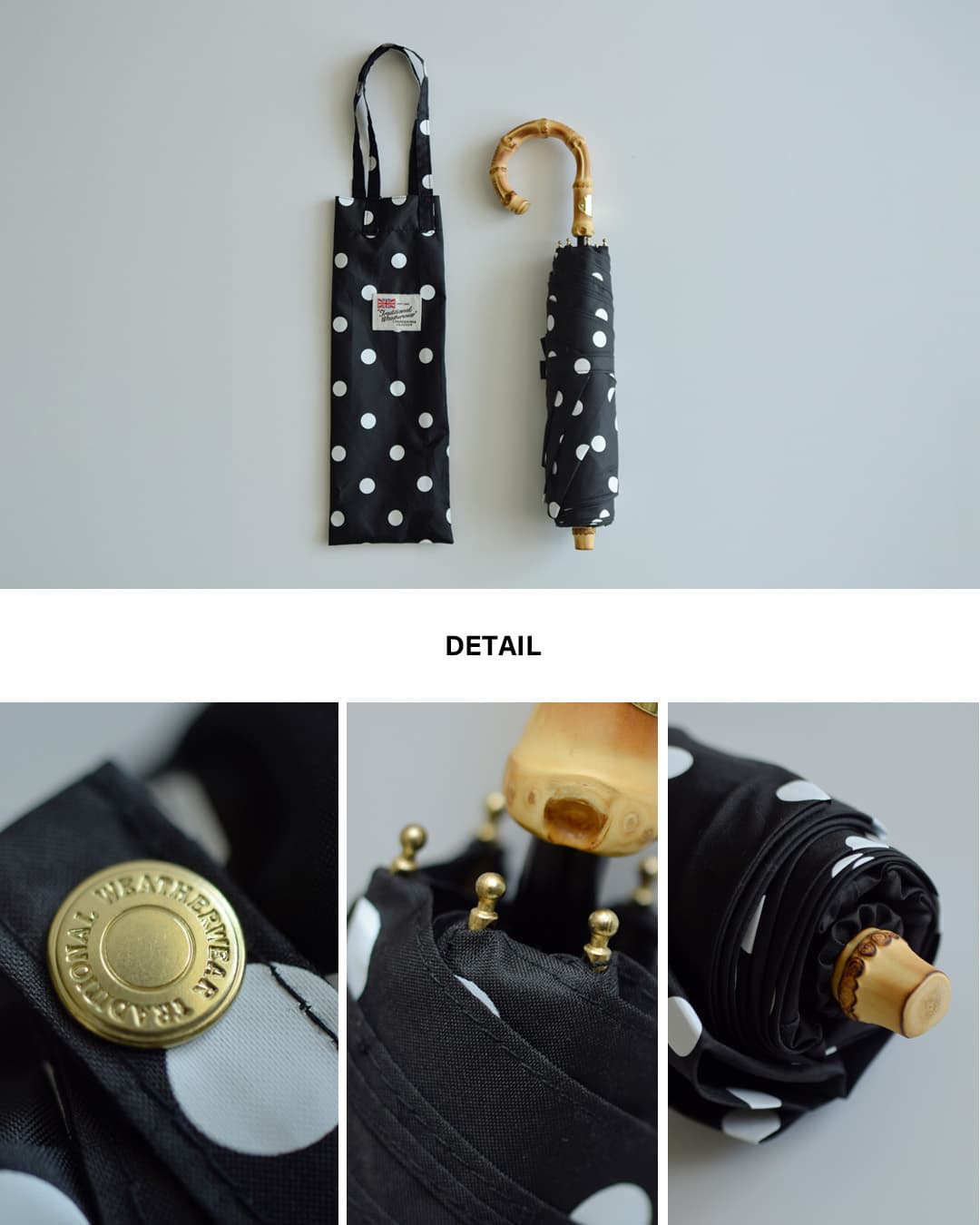 Traditional Weatherwearミニ バンブーハンドル 撥水 UVカット加工 晴雨兼用 折り畳み傘 “FOLDING BAMBOO MINI” a261slggo0259bu