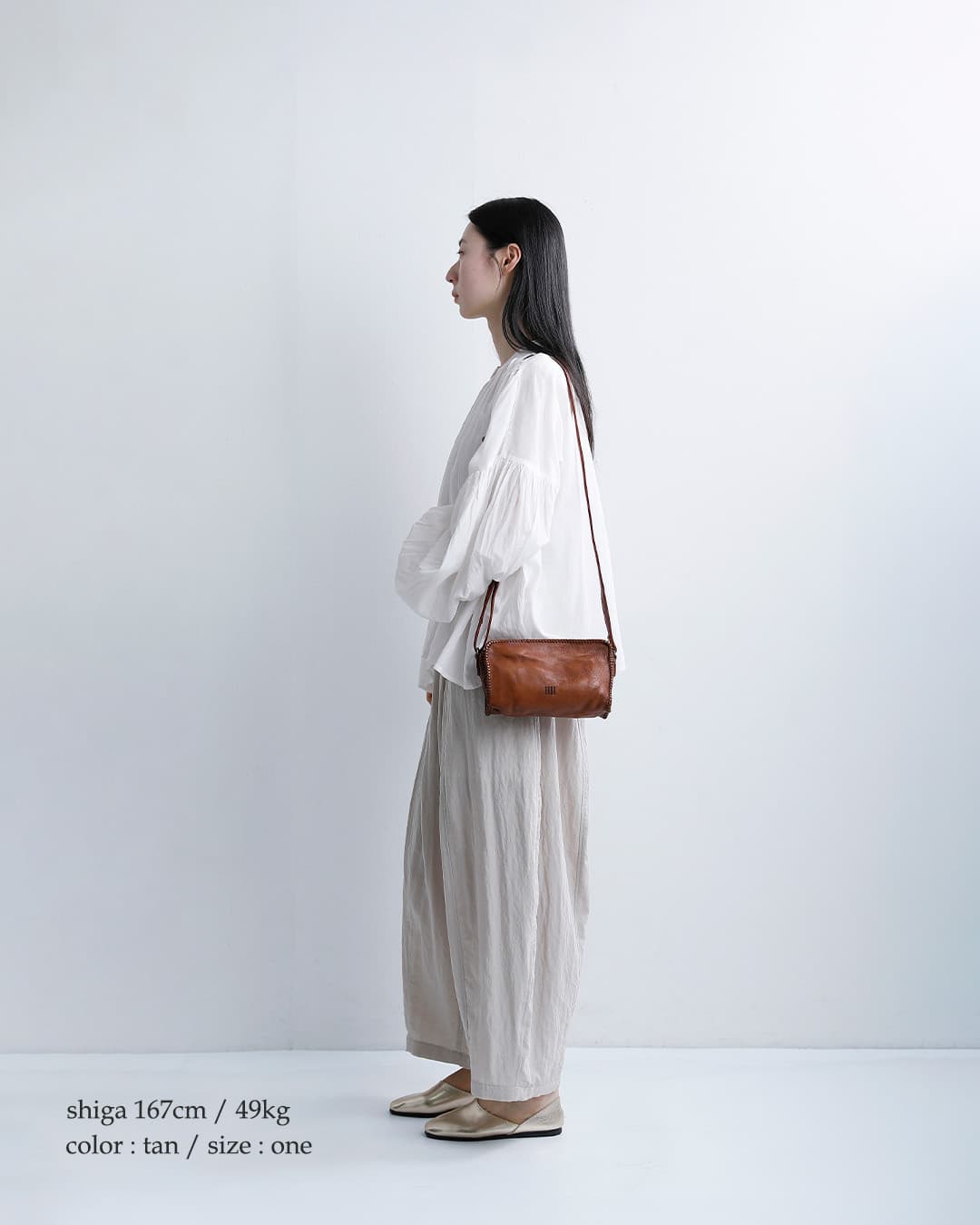 BIBAウォッシュドカウレザー パーフォレーション ドリルクロスボディバッグ “ABBOT” abb1l