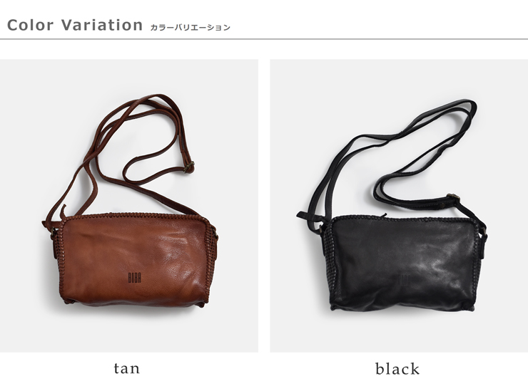 BIBAウォッシュドカウレザー パーフォレーション ドリルクロスボディバッグ “ABBOT” abb1l