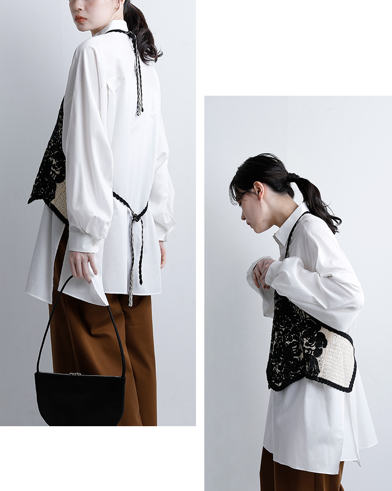 ADAWAS(アダワス)リネンコットンフローラル刺繍エプロンベストadws-507-35