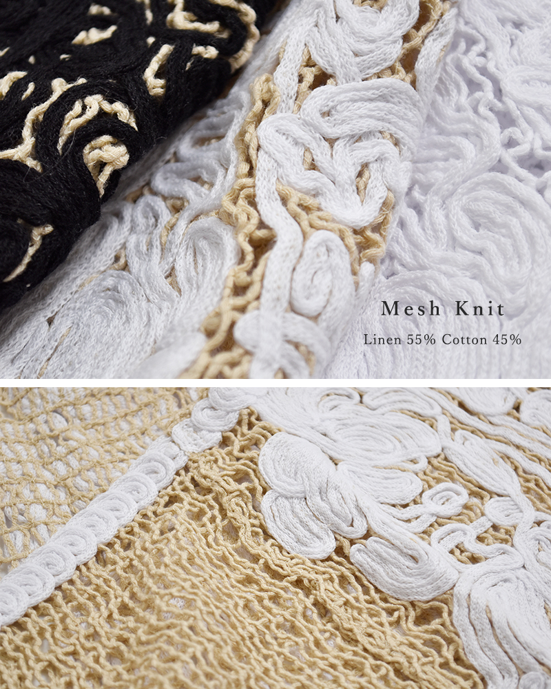 ADAWAS(アダワス)リネンコットンフローラル刺繍エプロンベストadws-507-35