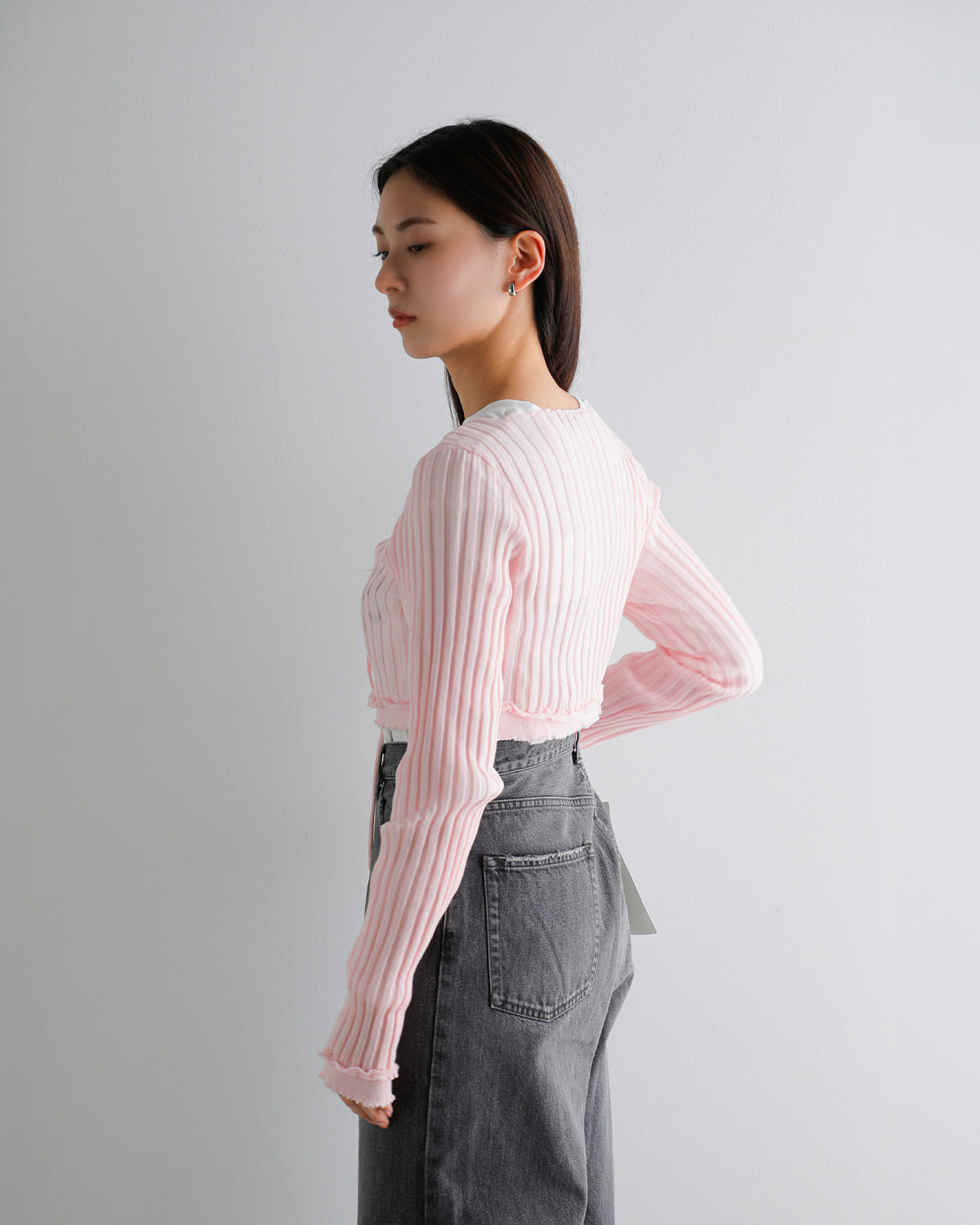 AKANE UTSUNOMIYA アカネウツノミヤ コットン リブニット クロップド