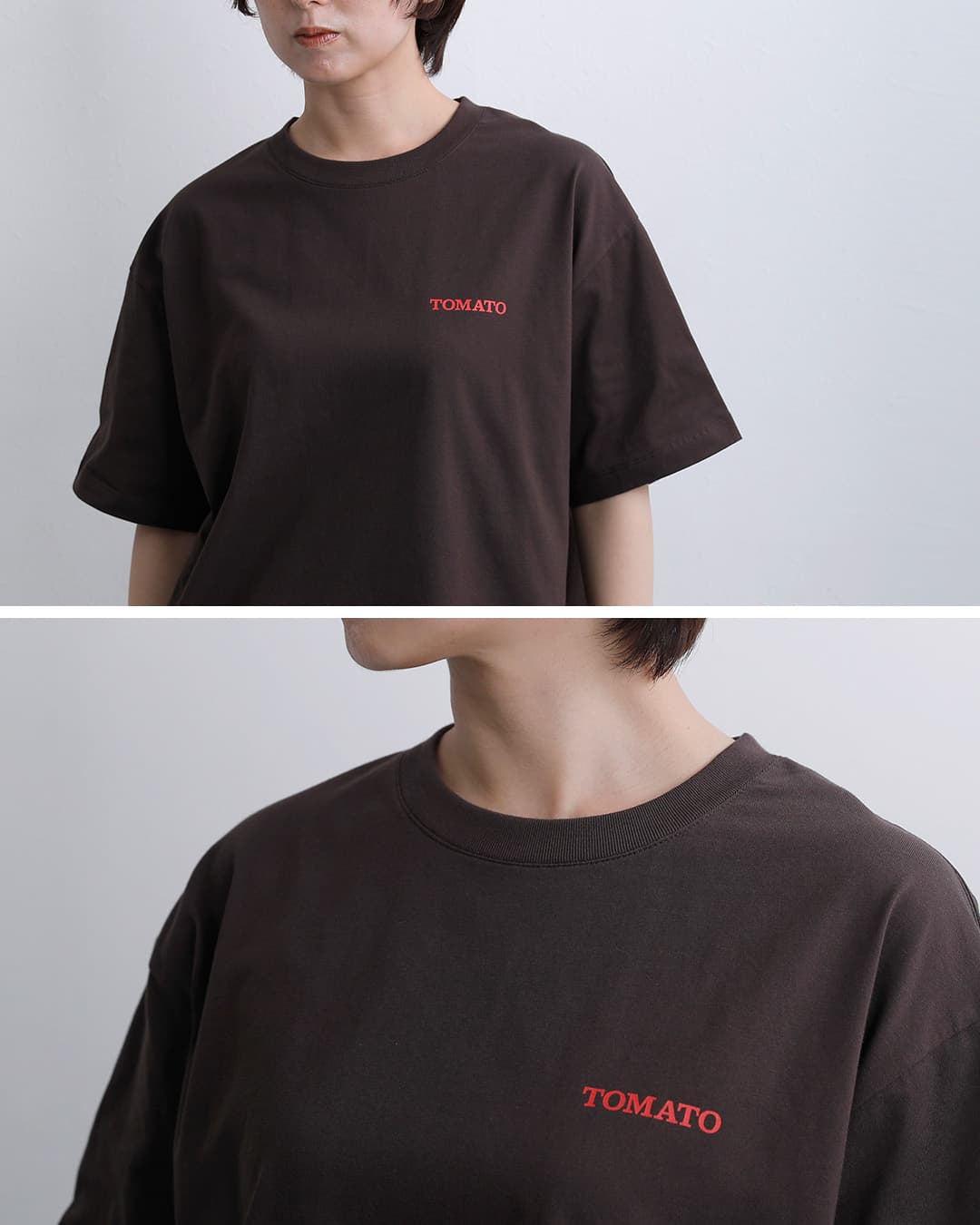 ALDAYSコットン ボックスシルエット プリント Tシャツ TOMATO al-ss032