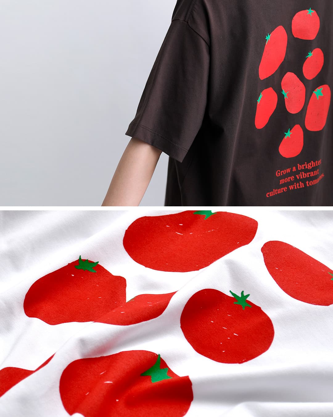 ALDAYSコットン ボックスシルエット プリント Tシャツ TOMATO al-ss032