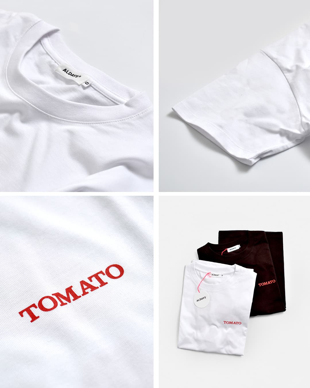 ALDAYSコットン ボックスシルエット プリント Tシャツ TOMATO al-ss032
