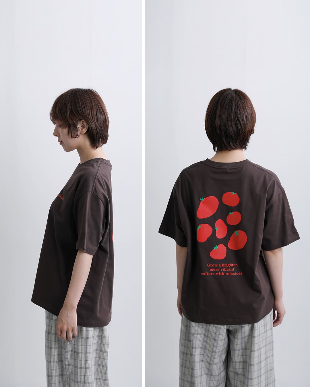 ALDAYSコットン ボックスシルエット プリント Tシャツ TOMATO al-ss032