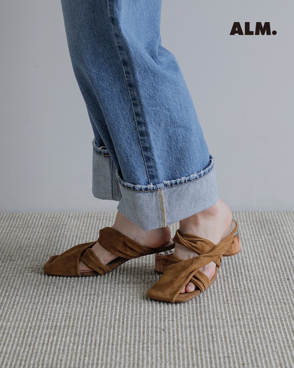 ALM.(アルム)スクエアトゥ レザー ミュール “MARIA LEATHER MULES”al125