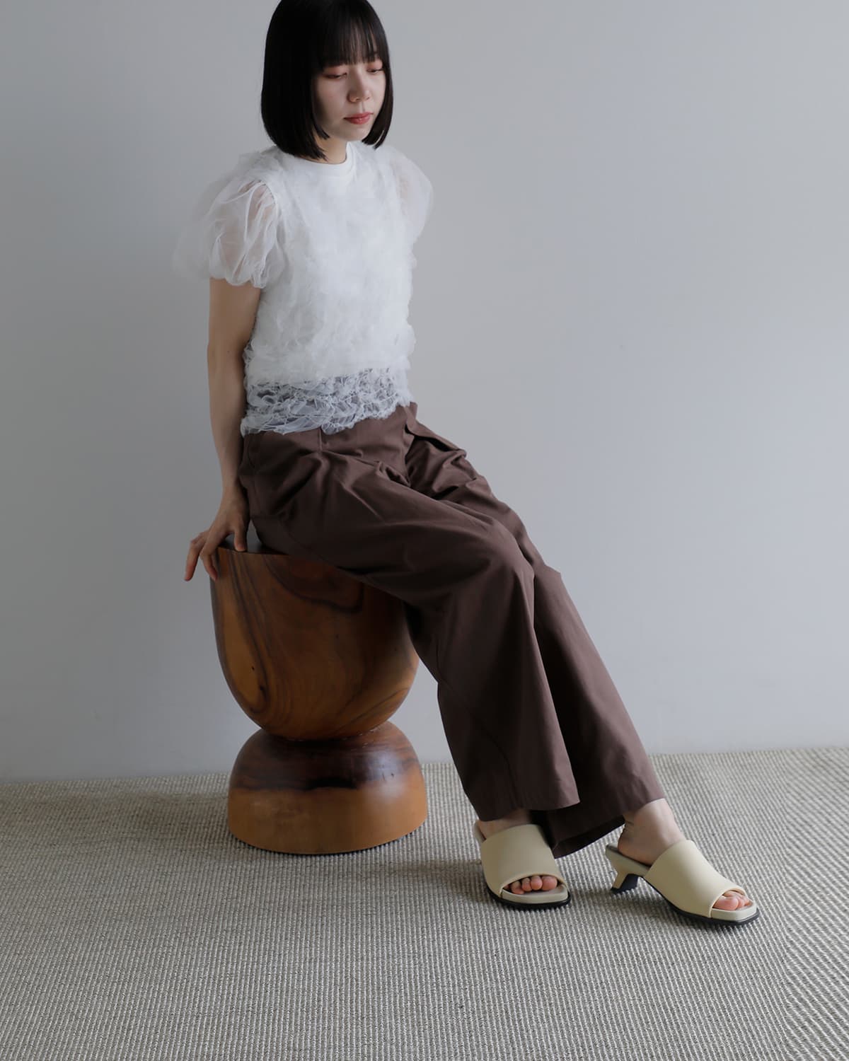 ALM.(アルム)パフィー サンダル  “RABBIT PUFFY SANDALS” al136