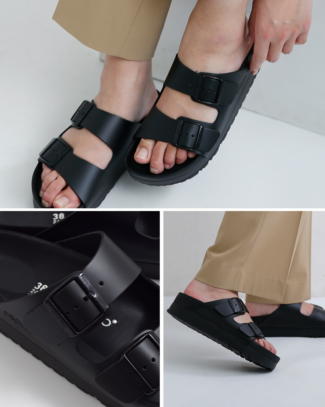 papillio by BIRKENSTOCKアリゾナ フレックス プラットフォーム エクスクイジット レザー ナロー サンダル Arizona Flex Platform Exquisite arizona-flex-p-e