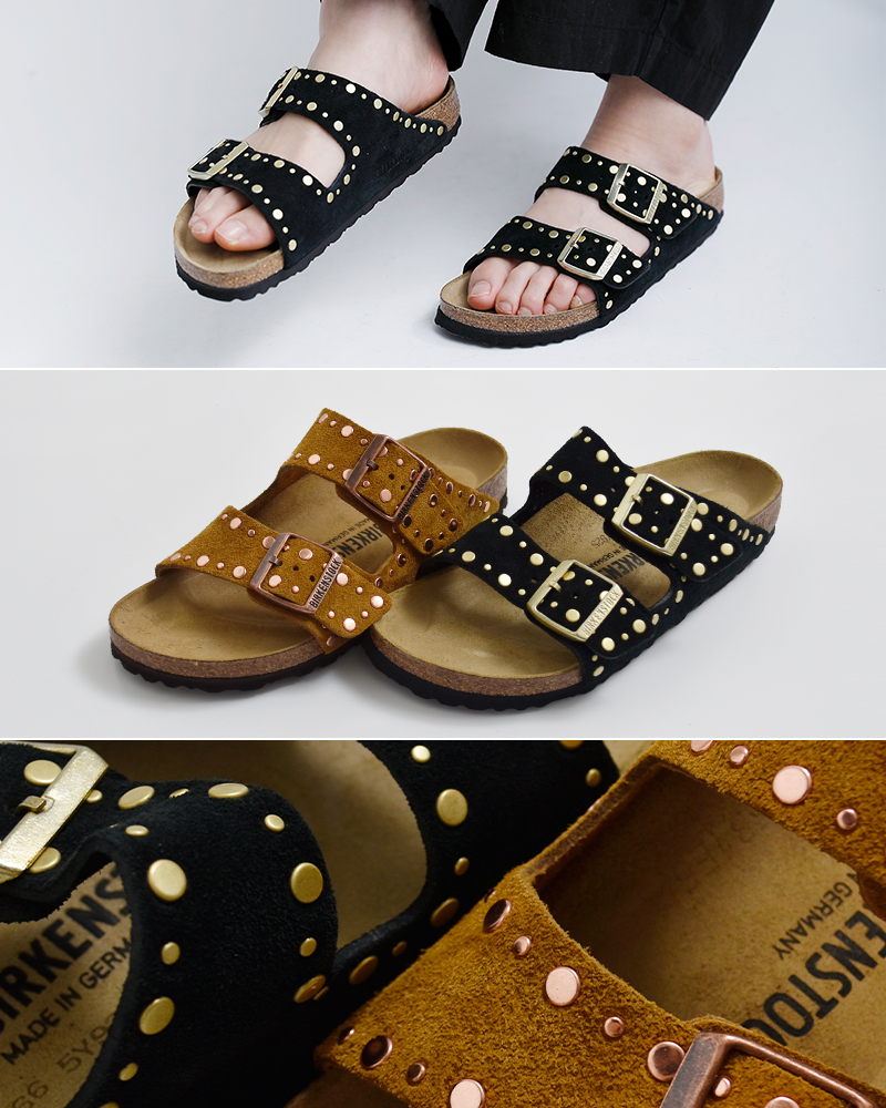 BIRKENSTOCK(ビルケンシュトック)アリゾナリベットスエードレザーナローサンダル“ArizonaRivet”arizona-rivet