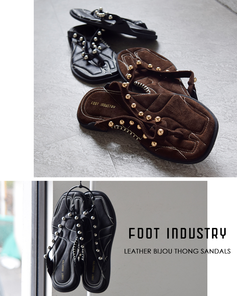 FOOT INDUSTRY(フットインダストリー)レザービジュートングサンダルaue013