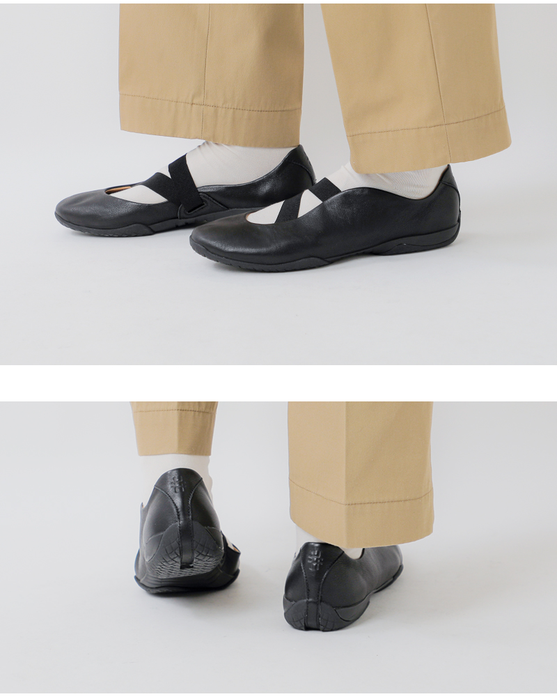 FOOT INDUSTRY(フットインダストリー)レザーツーストラップバレエシューズawc018