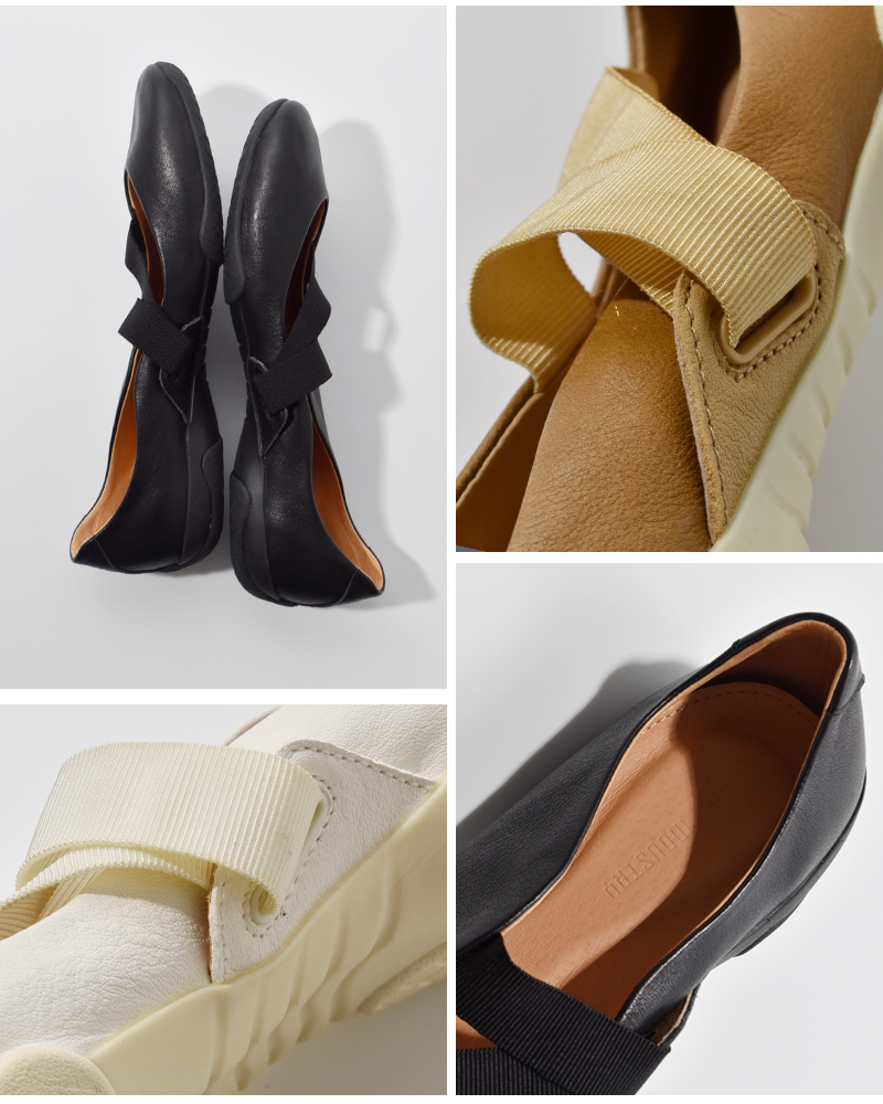 FOOT INDUSTRY(フットインダストリー)レザーツーストラップバレエシューズawc018