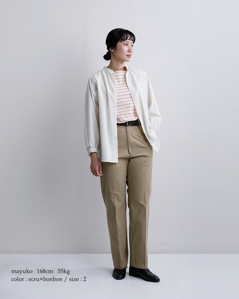 ORCIVAL(オーチバル・オーシバル)コットンロードボーダーショートレングスボートネック長袖Tシャツb511