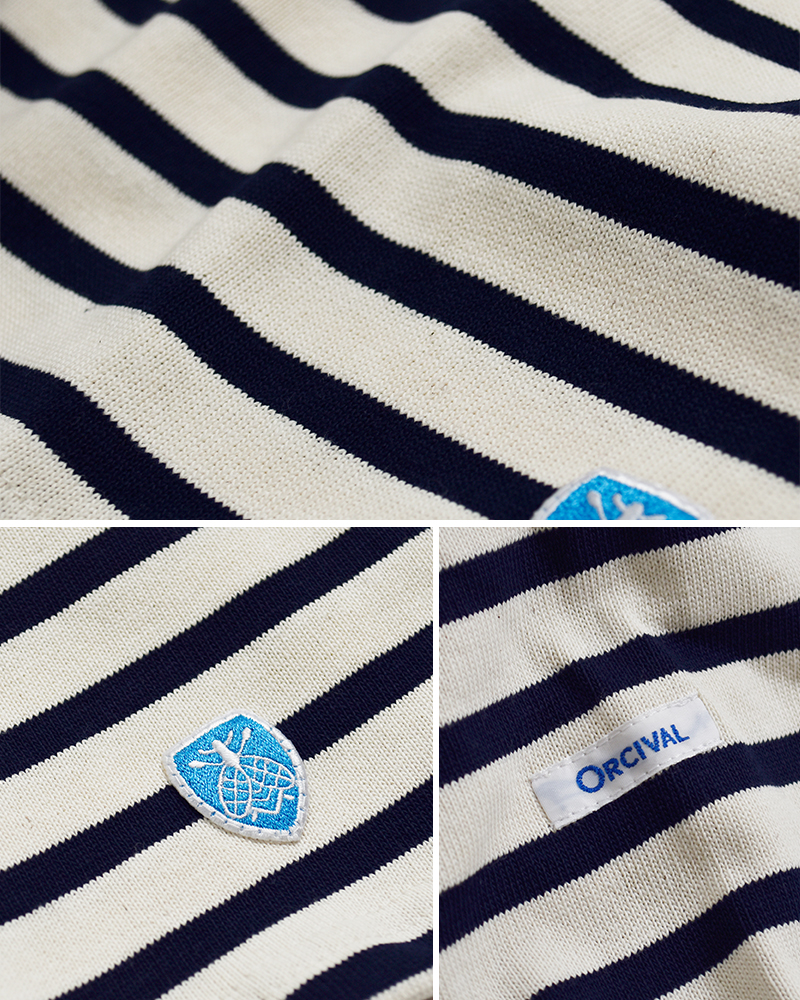 ORCIVAL(オーチバル・オーシバル)コットンロードボーダーショートレングスボートネック長袖Tシャツb511