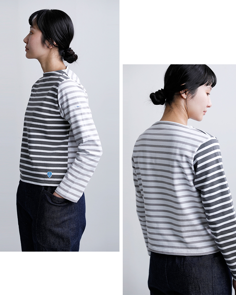 ORCIVAL(オーチバル・オーシバル)コットンロードハーレクインショートレングスボートネック長袖Tシャツb511cz