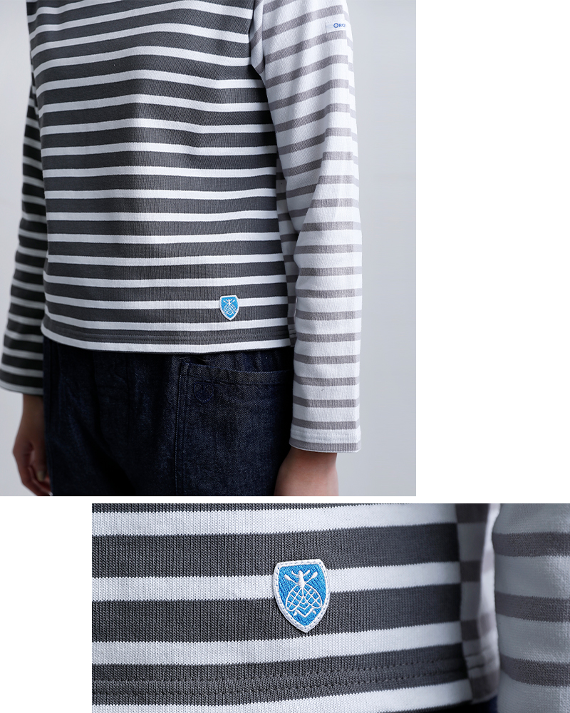 ORCIVAL(オーチバル・オーシバル)コットンロードハーレクインショートレングスボートネック長袖Tシャツb511cz