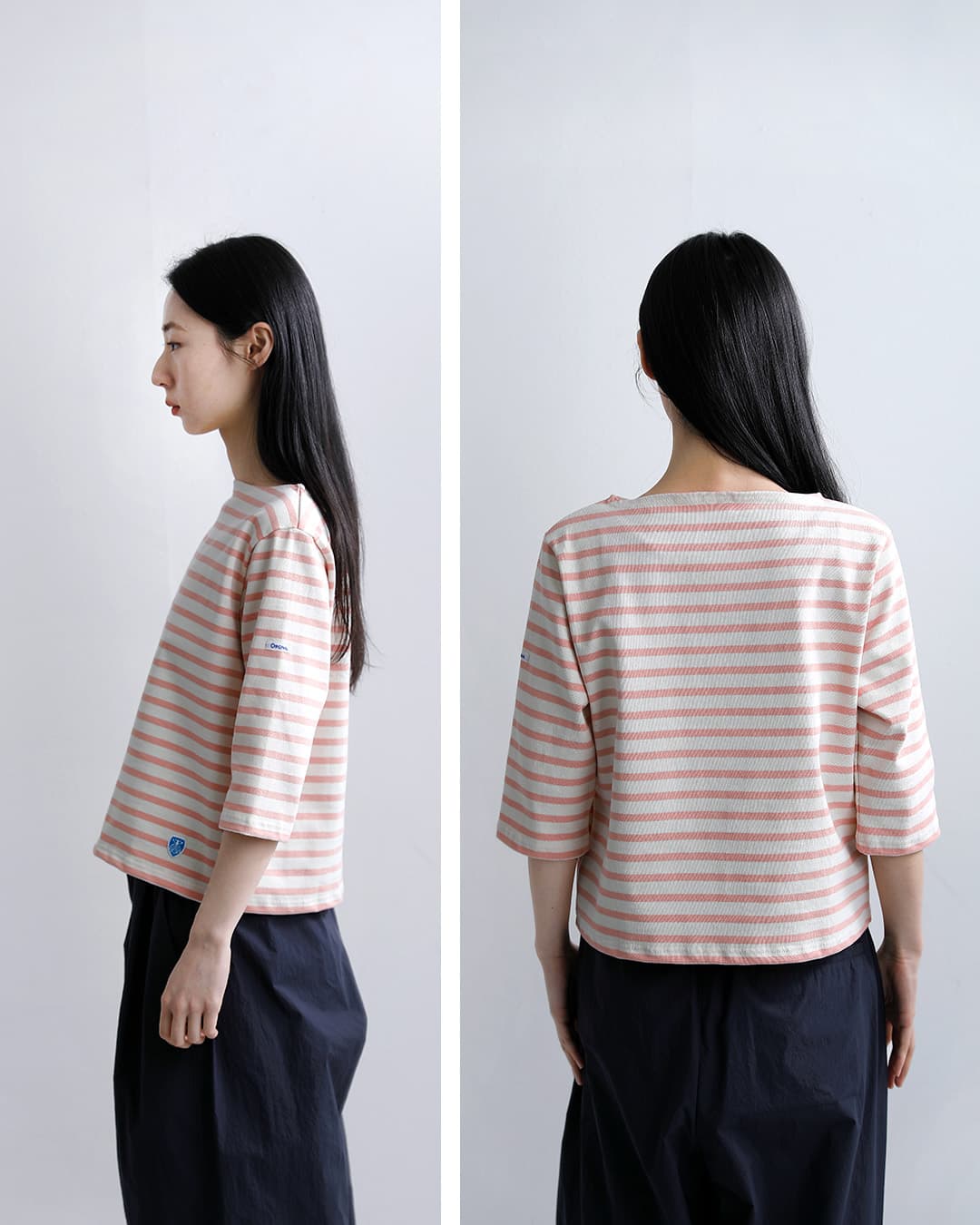 ORCIVALコットンロード ショートレングス ボートネック 半袖 Tシャツ