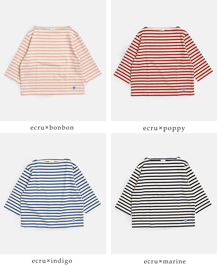 ORCIVALコットンロード ショートレングス ボートネック 半袖 Tシャツ