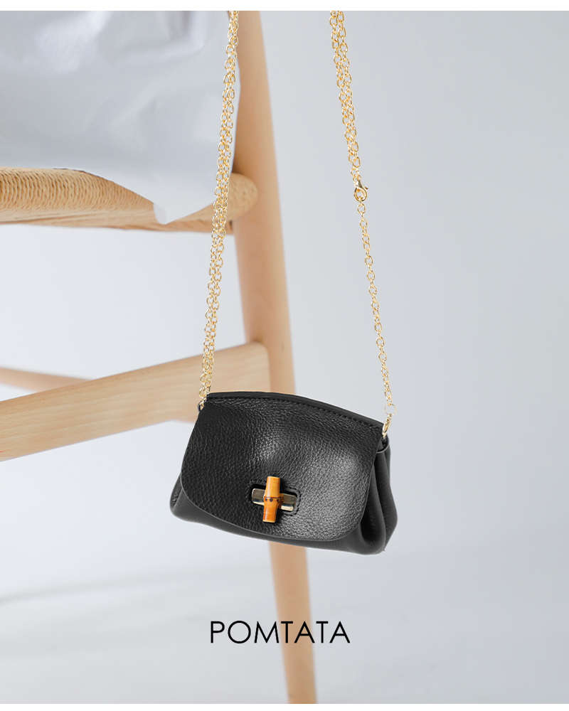 POMTATA(ポンタタ)カウレザーバンブーウォレットショルダーバッグBAMBWALLETSHOULDERbamb-wallet-sh