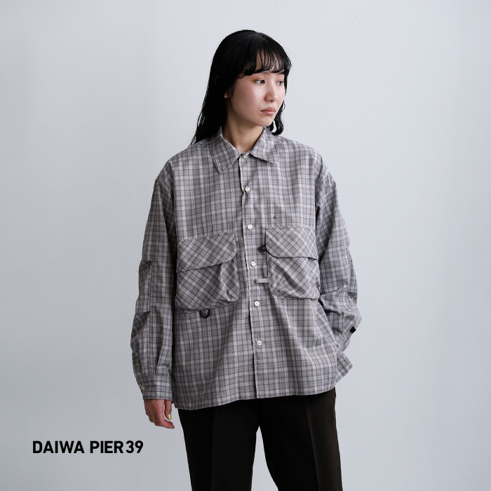 DAIWA PIER39�e�b�N �X�|�[�c �O�����`�F�b�N �����V���c Ws TECH SPORTS OPEN COLLAR SHIRT L/S GREN PLAID be-82026l