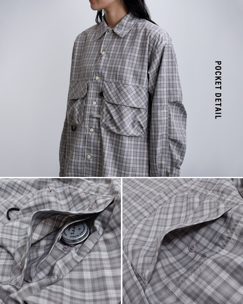 DAIWA PIER39�e�b�N �X�|�[�c �O�����`�F�b�N �����V���c Ws TECH SPORTS OPEN COLLAR SHIRT L/S GREN PLAID be-82026l