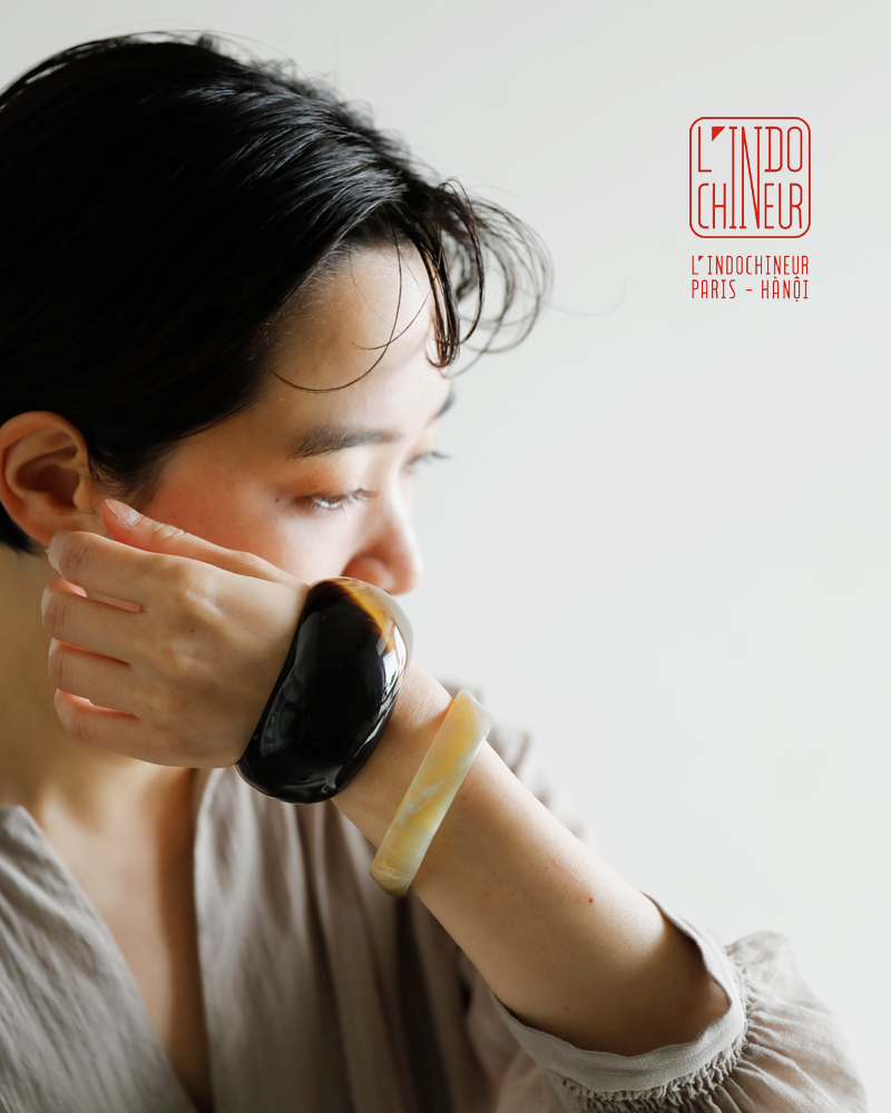 L’INDOCHINEUR(ランドシヌール)ハンドメイドホーンバングルbjx014w